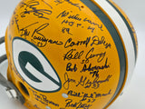 1966 Super Bowl I Champions Green Bay Packers Team Autographed Yellow Full Size Replica Helmet With 32 Signatures Including Bart Starr & Jim Taylor Beckett BAS #AE16656