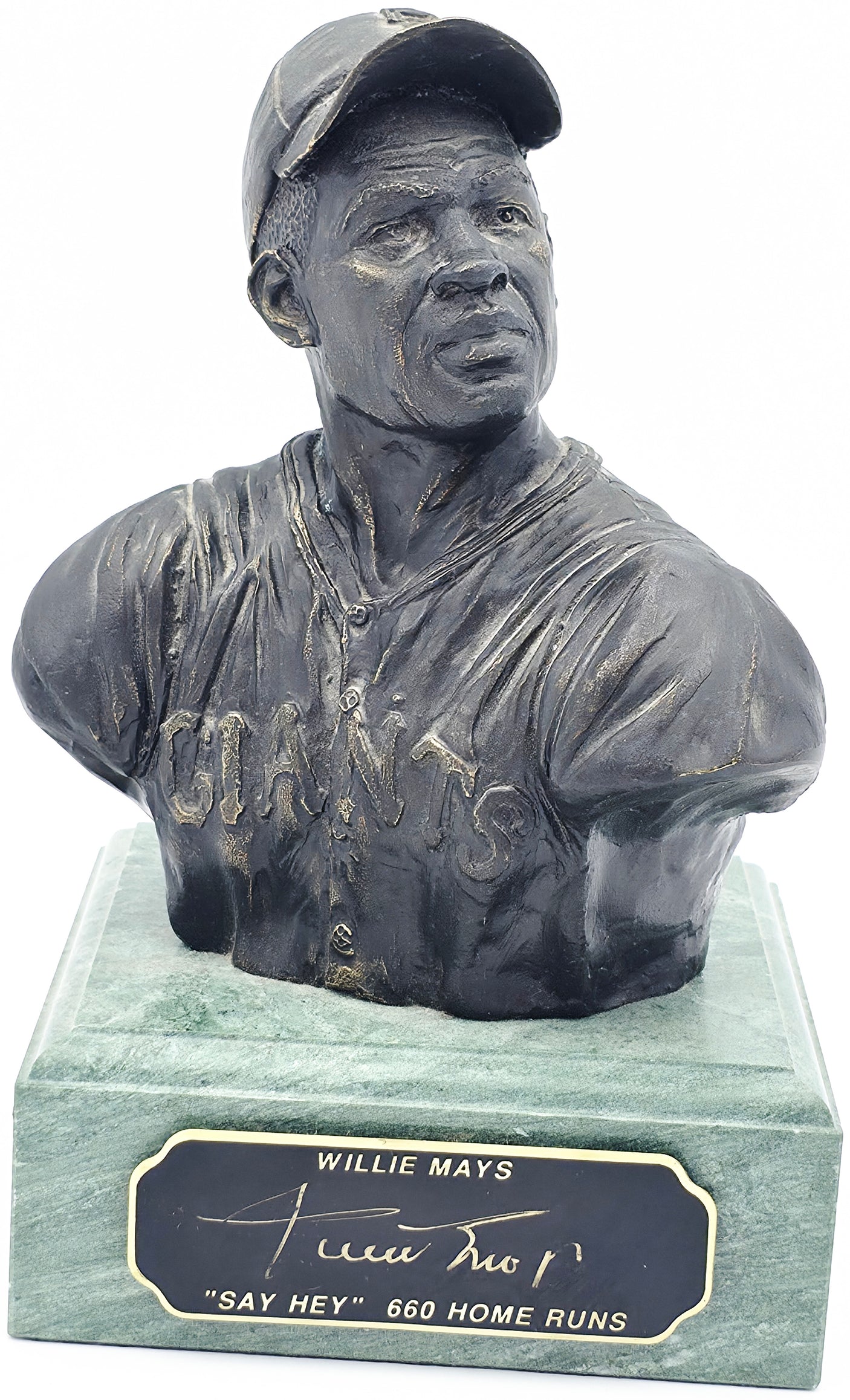 Willie Mays Autographed Bronze Bust Statue San Francisco Giants Artist E. Kean Beckett BAS #AE16664