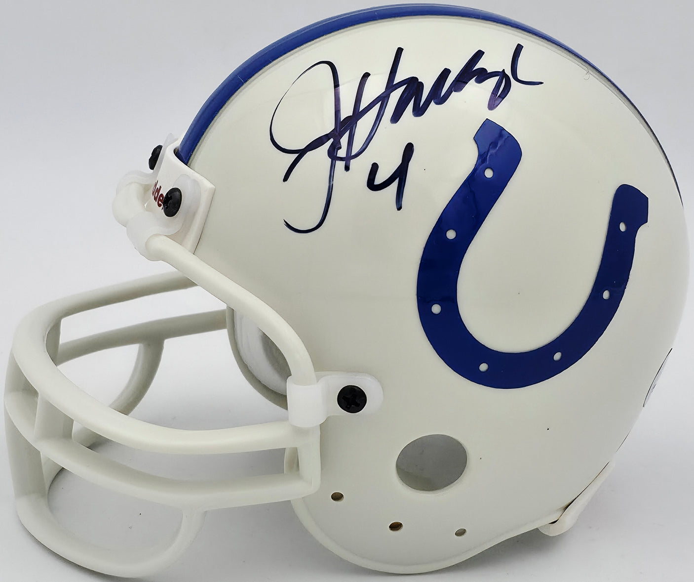 Jim Harbaugh Autographed Indianapolis Colts White Mini Helmet Beckett BAS QR #BS30081