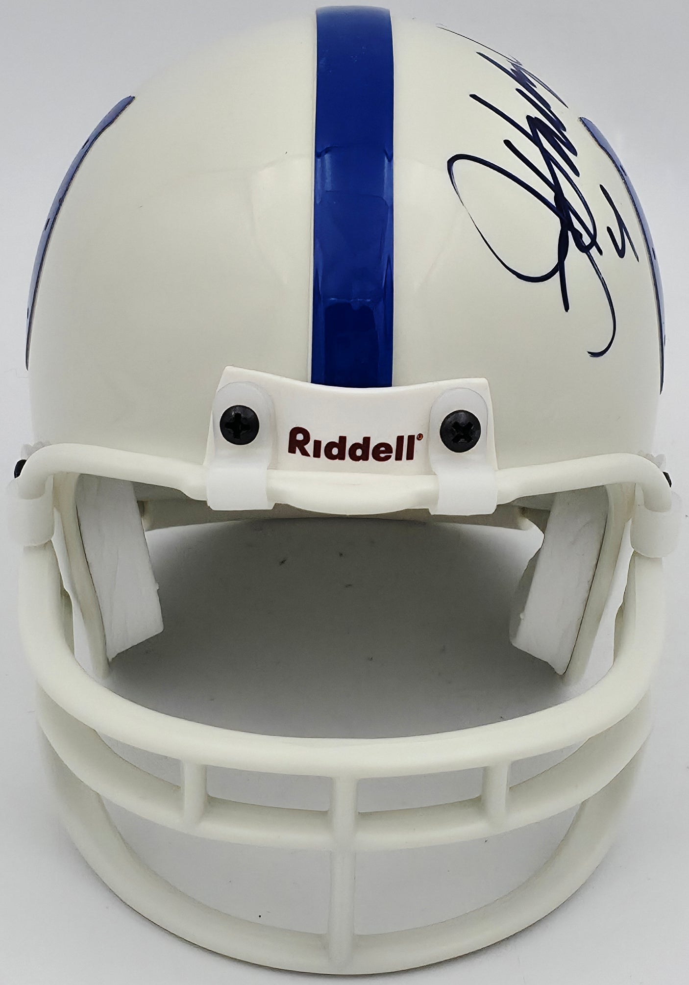 Jim Harbaugh Autographed Indianapolis Colts White Mini Helmet Beckett BAS QR #BS30081