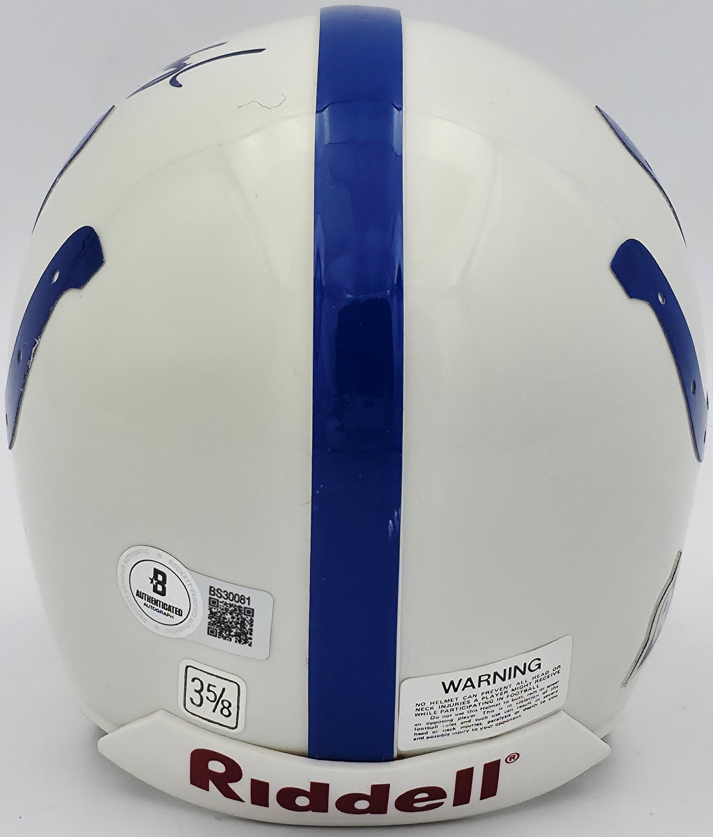 Jim Harbaugh Autographed Indianapolis Colts White Mini Helmet Beckett BAS QR #BS30081