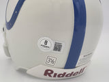 Jim Harbaugh Autographed Indianapolis Colts White Mini Helmet Beckett BAS QR #BS30081