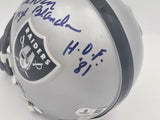 George Blanda Autographed Oakland Raiders Silver Mini Helmet "Think Win HOF 81" Beckett BAS QR #BS30070