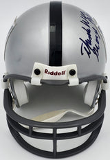 George Blanda Autographed Oakland Raiders Silver Mini Helmet "Think Win HOF 81" Beckett BAS QR #BS30070
