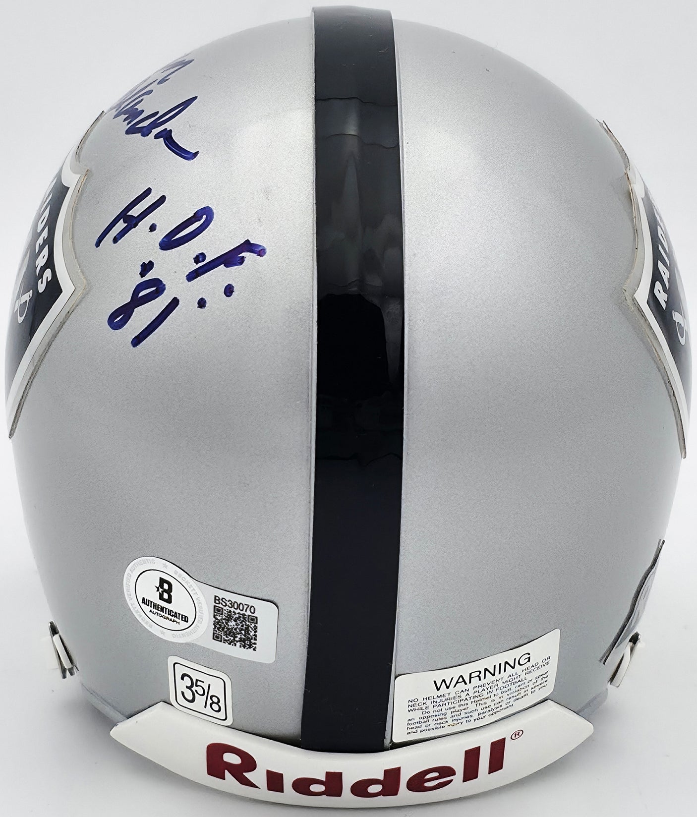 George Blanda Autographed Oakland Raiders Silver Mini Helmet "Think Win HOF 81" Beckett BAS QR #BS30070