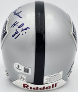 George Blanda Autographed Oakland Raiders Silver Mini Helmet "Think Win HOF 81" Beckett BAS QR #BS30070