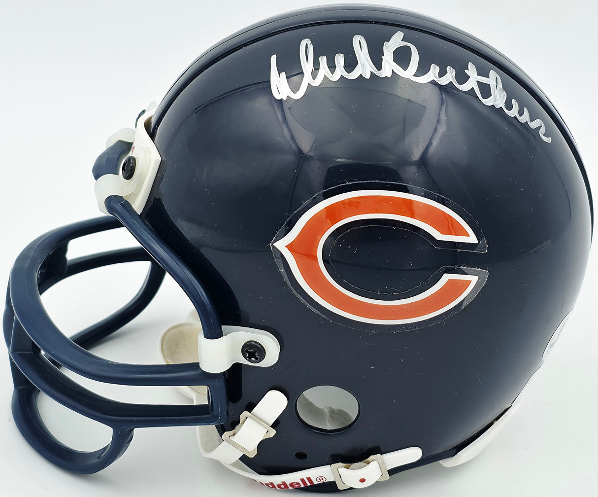 Dick Butkus Autographed Chicago Bears Navy Blue Mini Helmet Beckett BAS QR #BS30077