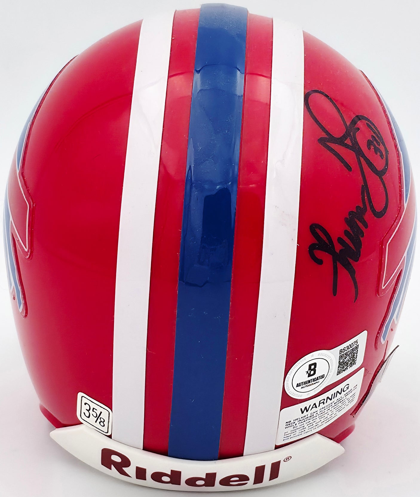 Thurman Thomas Autographed Buffalo Bills Red Mini Helmet Beckett BAS QR #BS30075