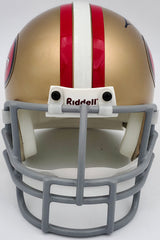 Jerry Rice Autographed San Francisco 49ers Gold Mini Helmet Beckett BAS QR #BS30079