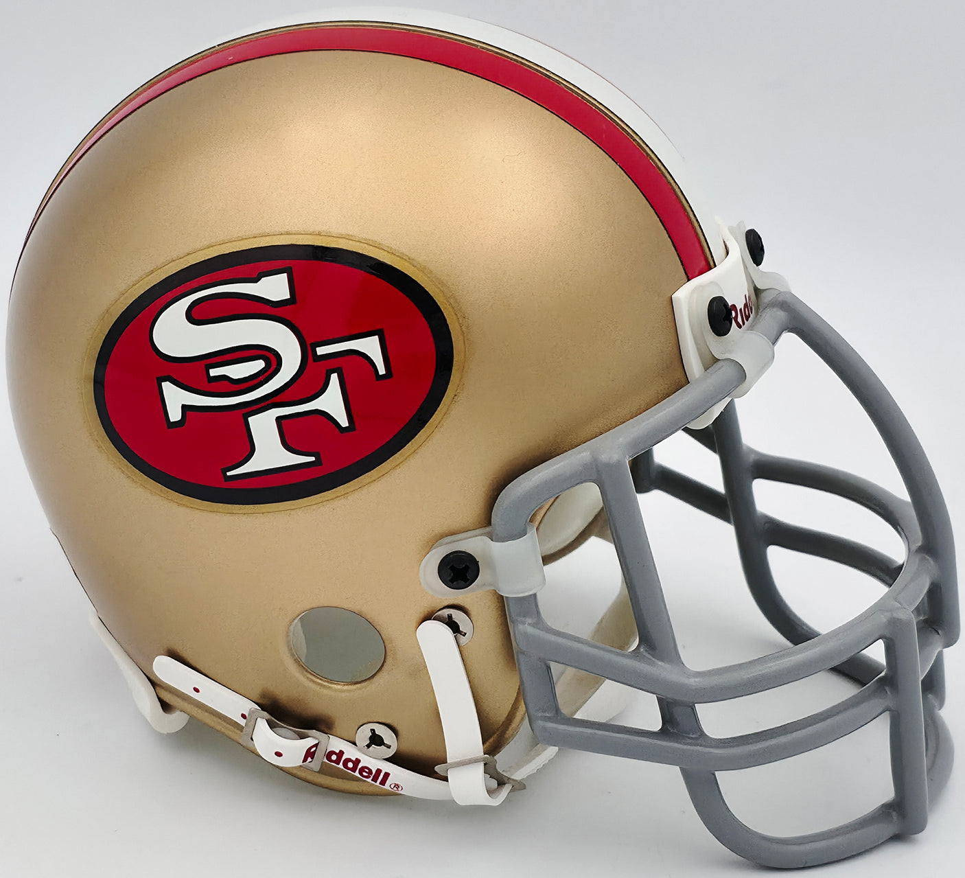 Jerry Rice Autographed San Francisco 49ers Gold Mini Helmet Beckett BAS QR #BS30079