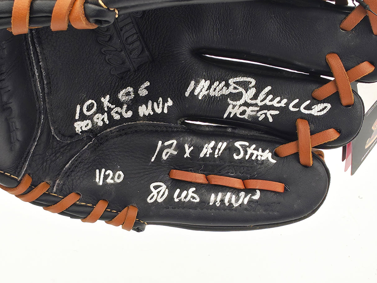 Mike Schmidt Autographed Rawlings Pro Series Black Leather Fielding Glove Philadelphia Phillies With 5 Stats #1/20 MLB Holo #HZ670936