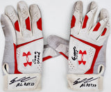 Gunnar Henderson Autographed Game Used Rookie White & Orange Under Armour Batting Gloves Baltimore Orioles "AL ROY 23 Game Used" Beckett BAS Witness #1W492701 & 1W492702