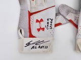 Gunnar Henderson Autographed Game Used Rookie White & Orange Under Armour Batting Gloves Baltimore Orioles "AL ROY 23 Game Used" Beckett BAS Witness #1W492701 & 1W492702