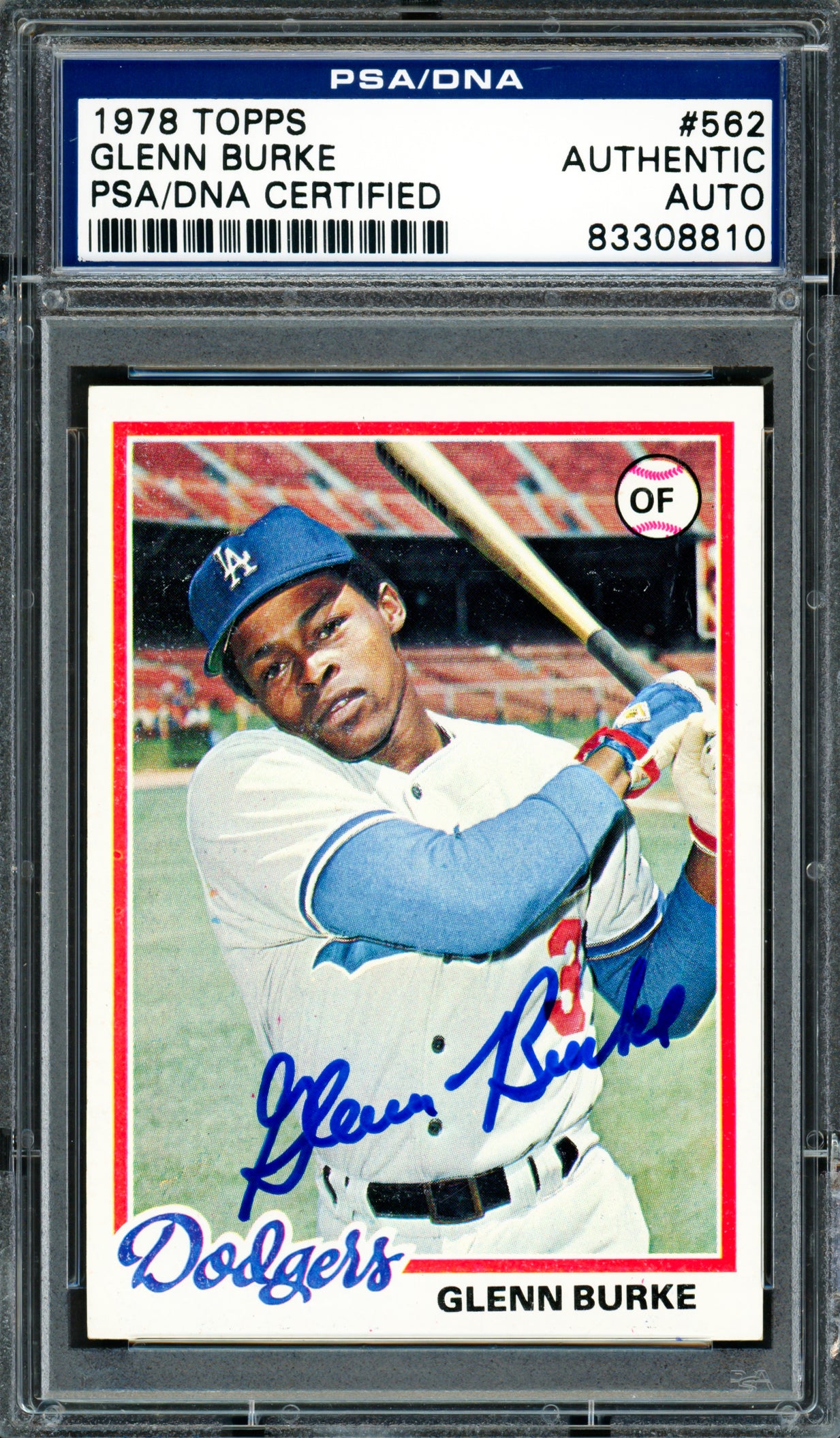 Glenn Burke Autographed 1978 Topps Rookie Card #562 Los Angeles Dodgers PSA/DNA #83308810