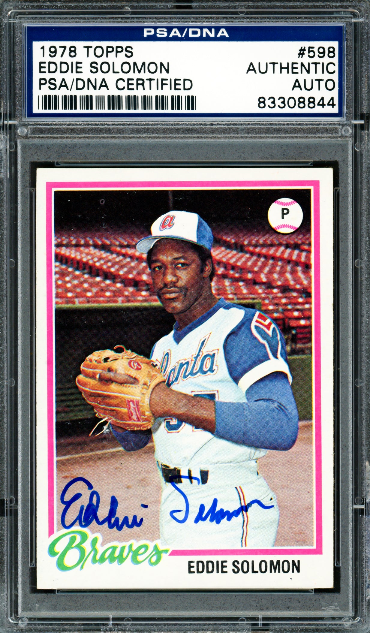 Eddie Solomon Autographed 1978 Topps Card #598 Atlanta Braves PSA/DNA #83308844