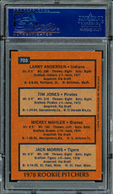 Jack Morris, Mickey Mahler & Larry Andersen Autographed 1978 Topps Rookie Card #703 PSA/DNA #83308999