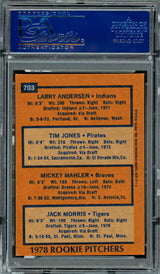 Jack Morris, Mickey Mahler & Larry Andersen Autographed 1978 Topps Rookie Card #703 PSA/DNA #83309000