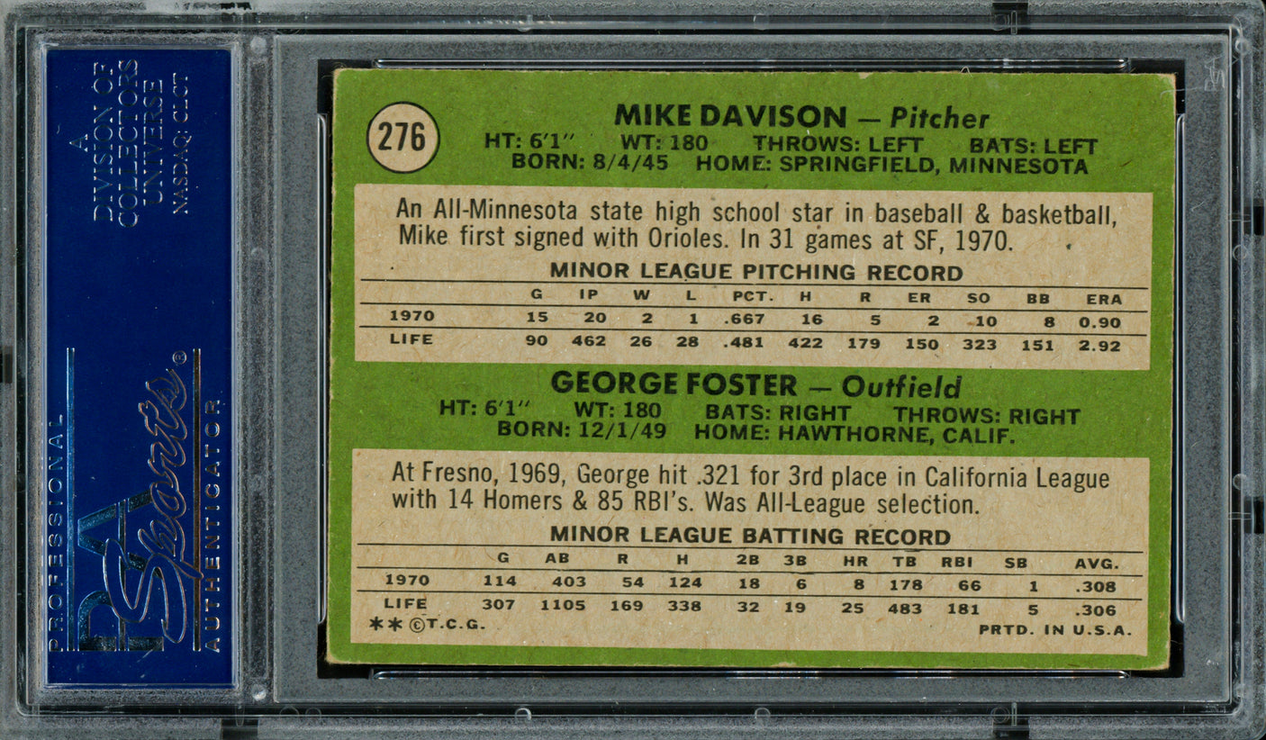 George Foster Autographed 1971 Topps Rookie Card #276 San Francisco Giants PSA/DNA #83310352