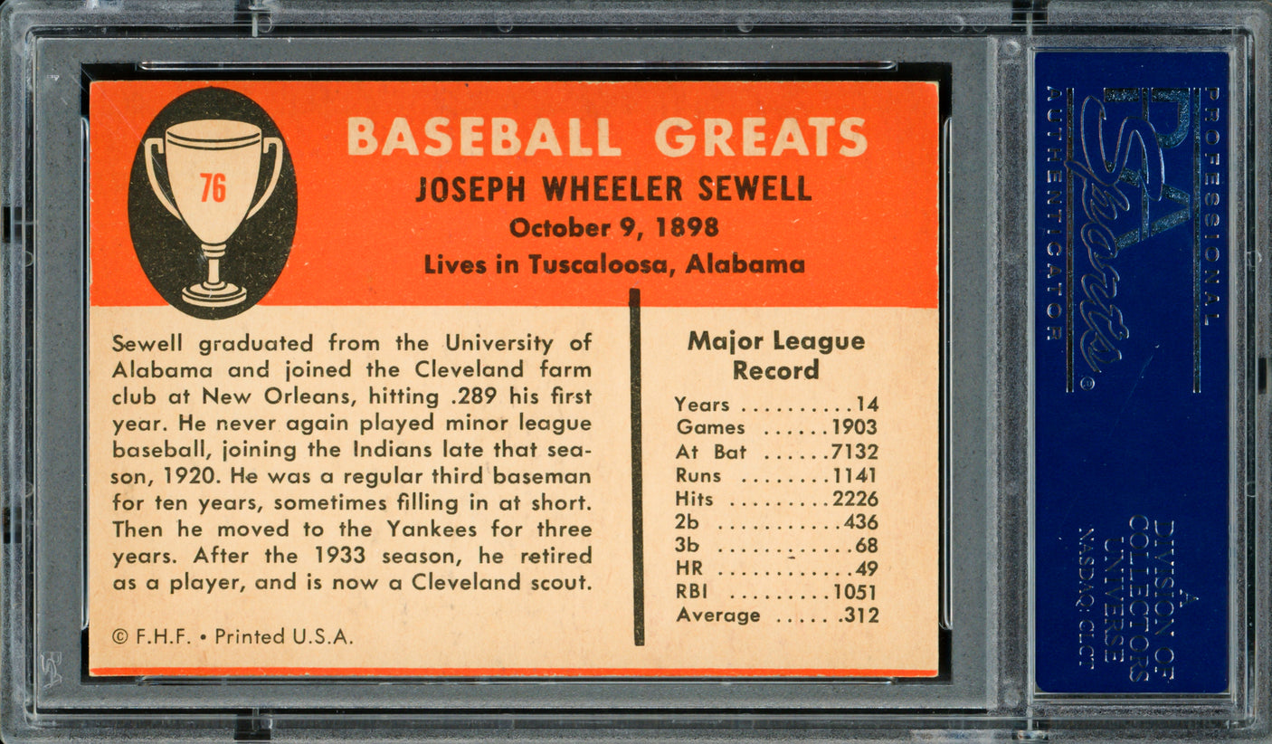 Joe Sewell Autographed 1961 Fleer Card #76 New York Yankees PSA/DNA #83312481