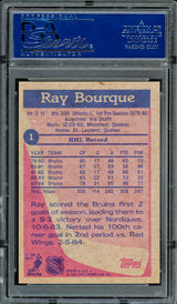 Ray Bourque Autographed 1984-85 Topps Card #1 Boston Bruins PSA/DNA #83109655