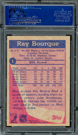 Ray Bourque Autographed 1984-85 Topps Card #1 Boston Bruins PSA/DNA #83109656