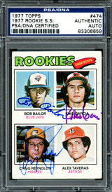 Bob Bailor, Kiko Garcia & Craig Reynolds Autographed 1977 Topps Rookie Card #474 PSA/DNA #83306659