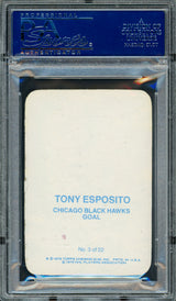 Tony Esposito Autographed 1976-77 Topps Glossy Card #3 Chicago Blackhawks PSA/DNA #83468916