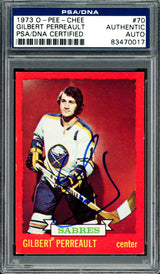 Gil Gilbert Perreault Autographed 1973-74 O-Pee-Chee Card #70 Buffalo Sabres PSA/DNA #83470017