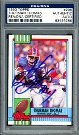 Thurman Thomas Autographed 1990 Topps Card #206 Buffalo Bills PSA/DNA #83469766