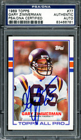 Gary Zimmerman Autographed 1989 Topps Card #77 Minnesota Vikings PSA/DNA #83466781