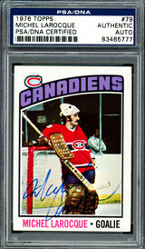 Michel Bunny Larocque Autographed 1976-77 Topps Card #79 Montreal Canadiens PSA/DNA #83465777