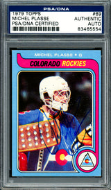 Michel Plasse Autographed 1979-80 Topps Card #69 Colorado Rockies PSA/DNA #83465554