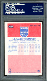 LaSalle Thompson Autographed 1986-87 Fleer Card #110 Sacramento Kings PSA/DNA #83717094
