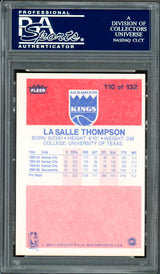 LaSalle Thompson Autographed 1986-87 Fleer Card #110 Sacramento Kings PSA/DNA #83717092