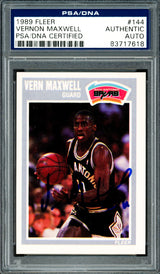 Vernon Maxwell Autographed 1989-90 Fleer Rookie Card #144 San Antonio Spurs PSA/DNA #83717618