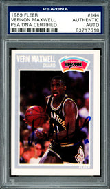 Vernon Maxwell Autographed 1989-90 Fleer Rookie Card #144 San Antonio Spurs PSA/DNA #83717618