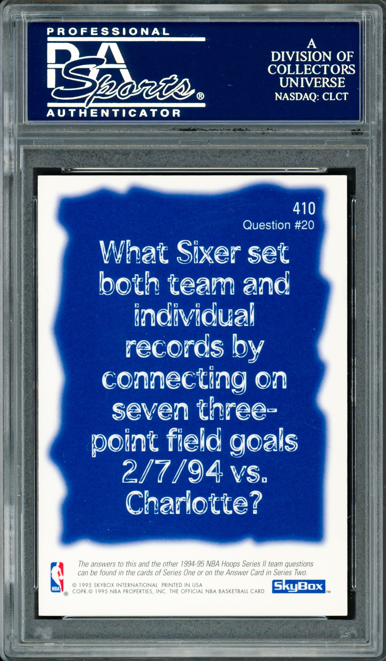 Ed Snider Autographed 1994-95 Hoops Card #410 Philadelphia 76ers Owner PSA/DNA #83716618