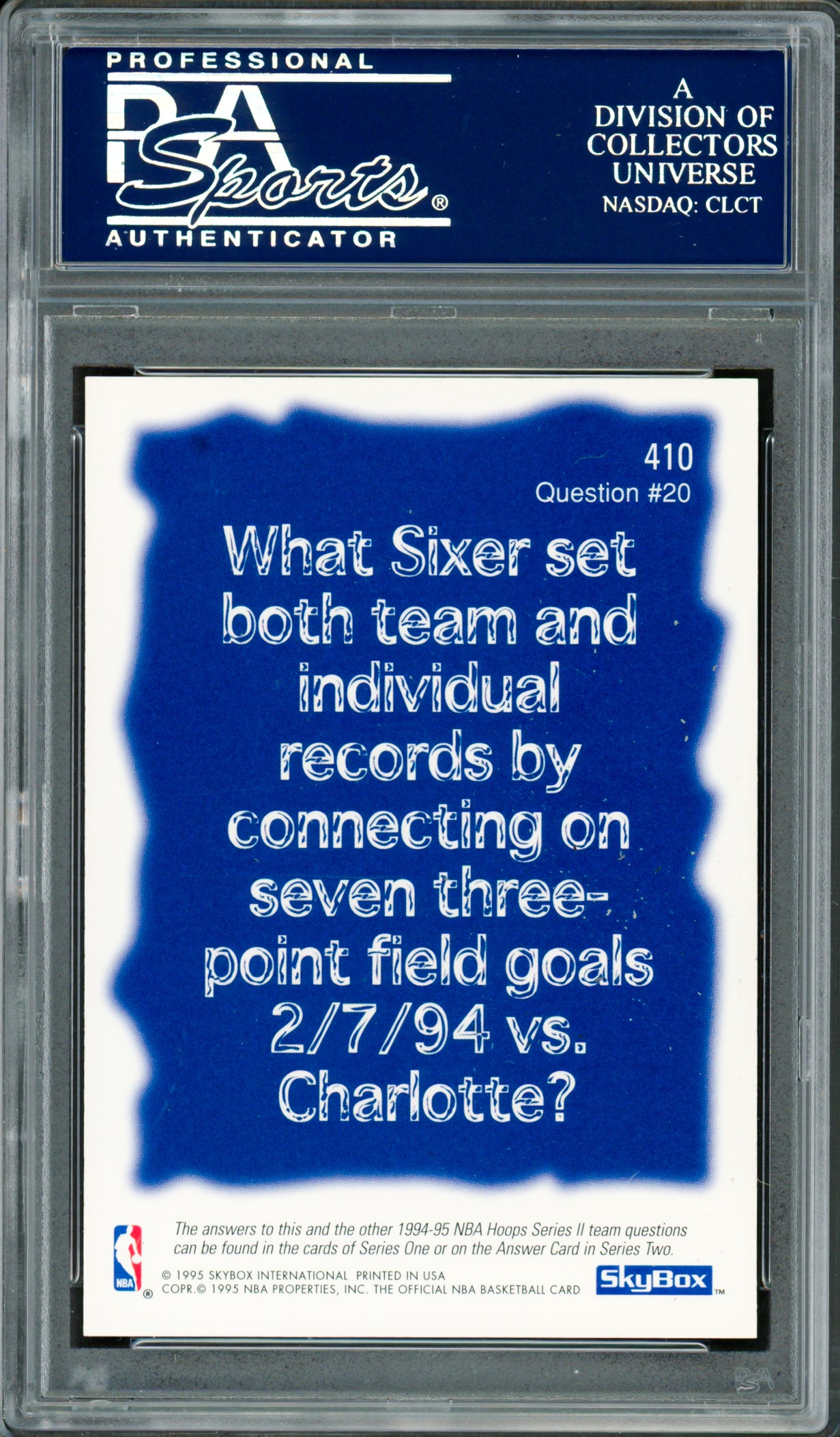 Ed Snider Autographed 1994-95 Hoops Card #410 Philadelphia 76ers Owner PSA/DNA #83716621