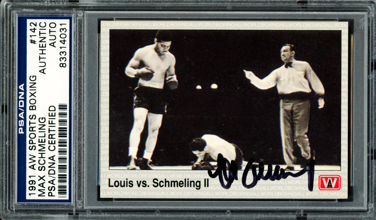 Max Schmeling Autographed 1991 AW Sports Card #142 PSA/DNA #83314031