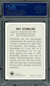 Max Schmeling Autographed 1991 AW Sports Card #134 PSA/DNA #83314040