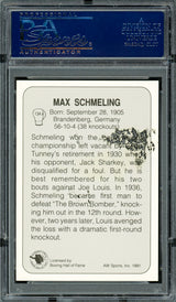 Max Schmeling Autographed 1991 AW Sports Card #134 (Smudged) PSA/DNA #83314055