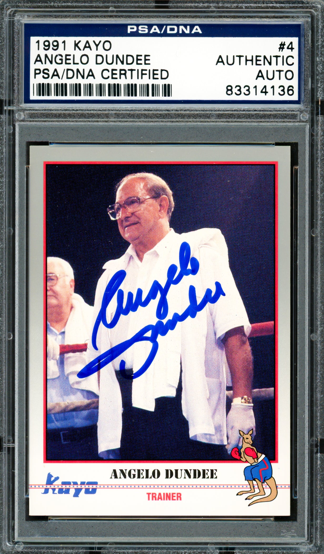 Angelo Dundee Autographed 1991 Kayo Card #4 Trainer PSA/DNA #83314136