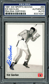 Kid Gavilan Autographed 1991 AW Sports Card #85 PSA/DNA #83314241