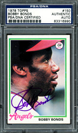 Bobby Bonds Autographed 1978 Topps Card #150 California Angels PSA/DNA #83316990