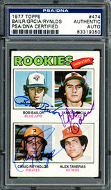 Kiko Garcia, Bob Bailor & Craig Reynolds Autographed 1977 Topps Rookie Card #474 PSA/DNA #83319350