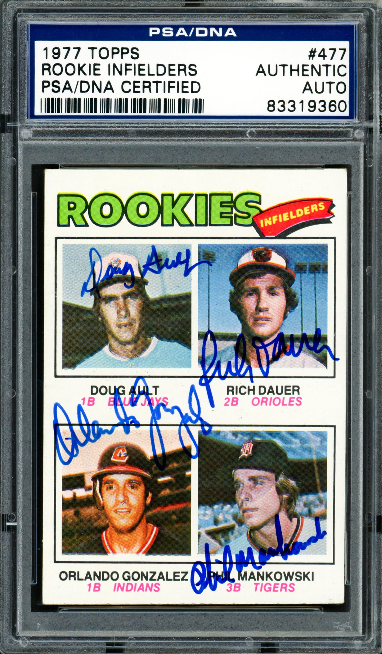 Doug Ault, Rich Dauer & Orlando Gonzalez Autographed 1977 Topps Rookie Card #477 PSA/DNA #83319360
