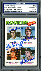 Doug Ault, Rich Dauer & Orlando Gonzalez Autographed 1977 Topps Rookie Card #477 PSA/DNA #83319360