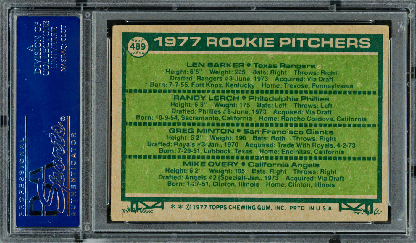 Len Barker, Randy Lerch & Greg Minton Autographed 1977 Topps Rookie Card #489 PSA/DNA #83319384