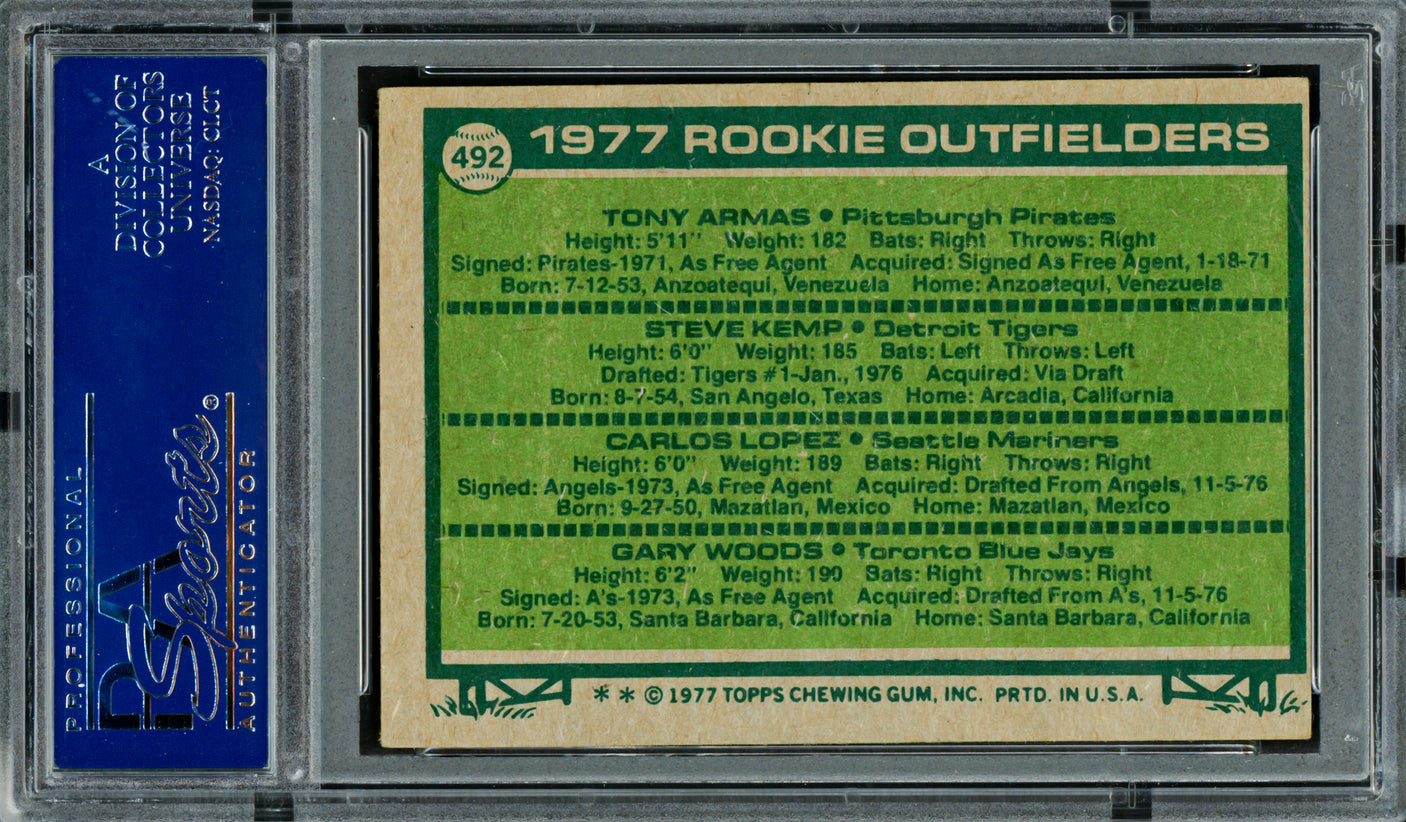 Tony Armas, Steve Kemp & Carlos Lopez Autographed 1977 Topps Rookie Card #492 PSA/DNA #83319402