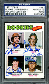 Tony Armas, Steve Kemp & Carlos Lopez Autographed 1977 Topps Rookie Card #492 PSA/DNA #83319404